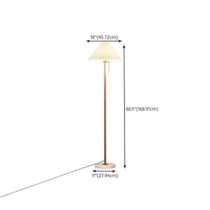 Ozawa Modern Pleated Metal Fabric Floor Lamp - Lumpaz