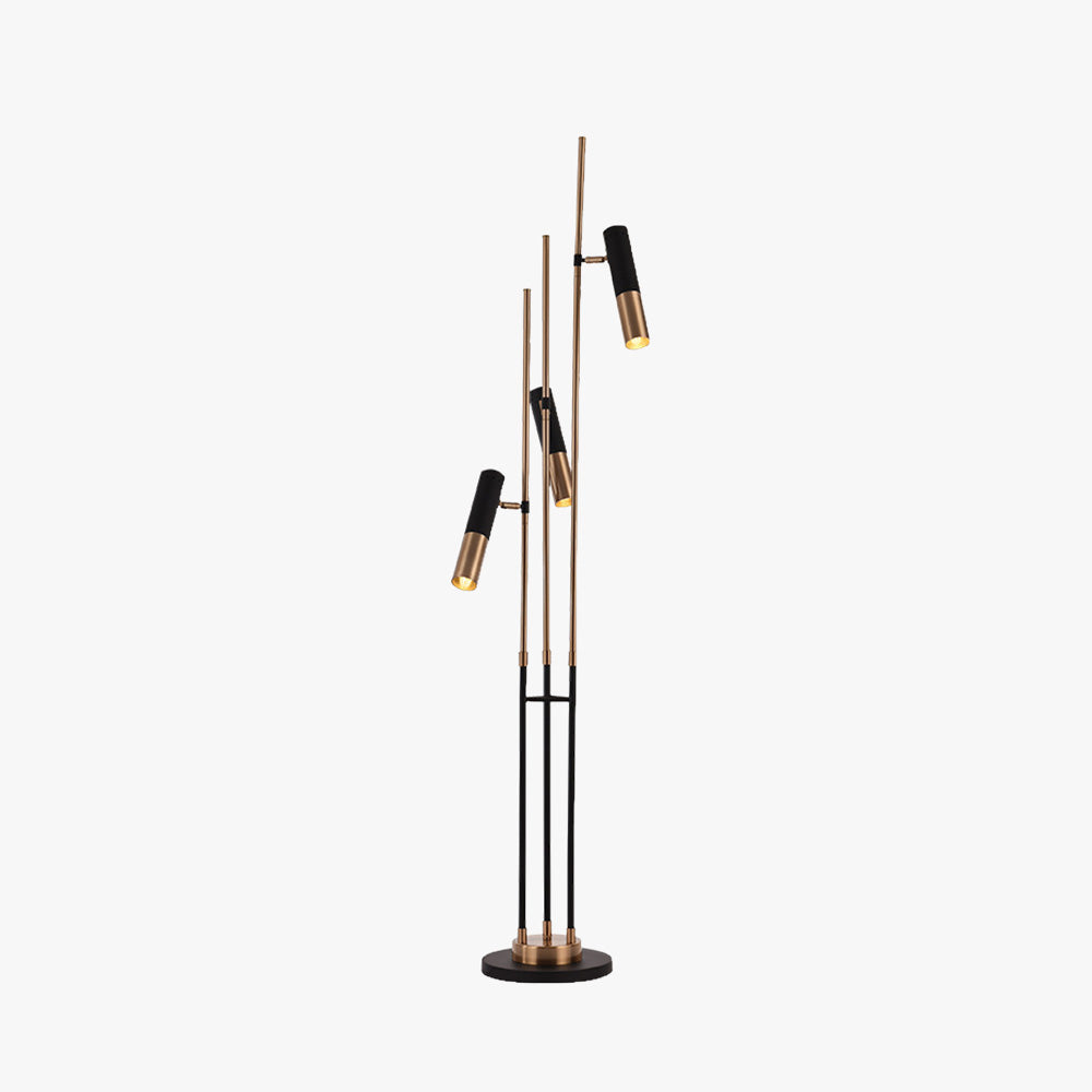 Salgado Modern Tall Metal 3 Bulb Floor Lamp, Black - Lumpaz
