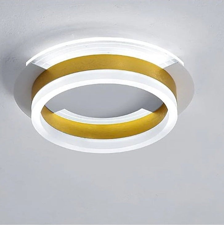 Amos Modern Simple Gold Flush Mount Ceiling Light, Square/Round - Lumpaz