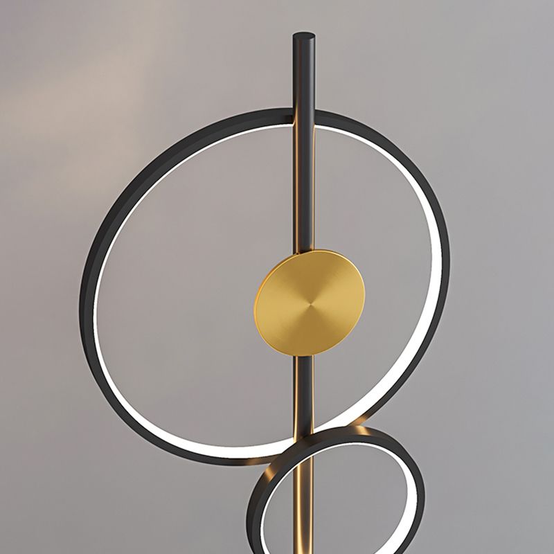 Arisha Modern Ring Design Floor Lamp, Black&Gold - Lumpaz