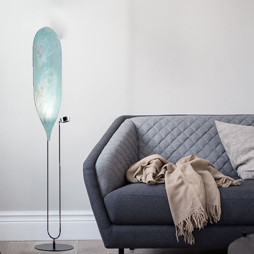 Salgado LED Floor Lamp, Metal, Reddish Brown/Aqua Blue - Lumpaz