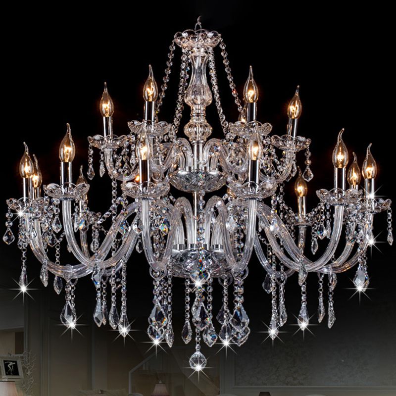 Silva Luxury Candlestick Crystal Chandelier, Clear - Lumpaz