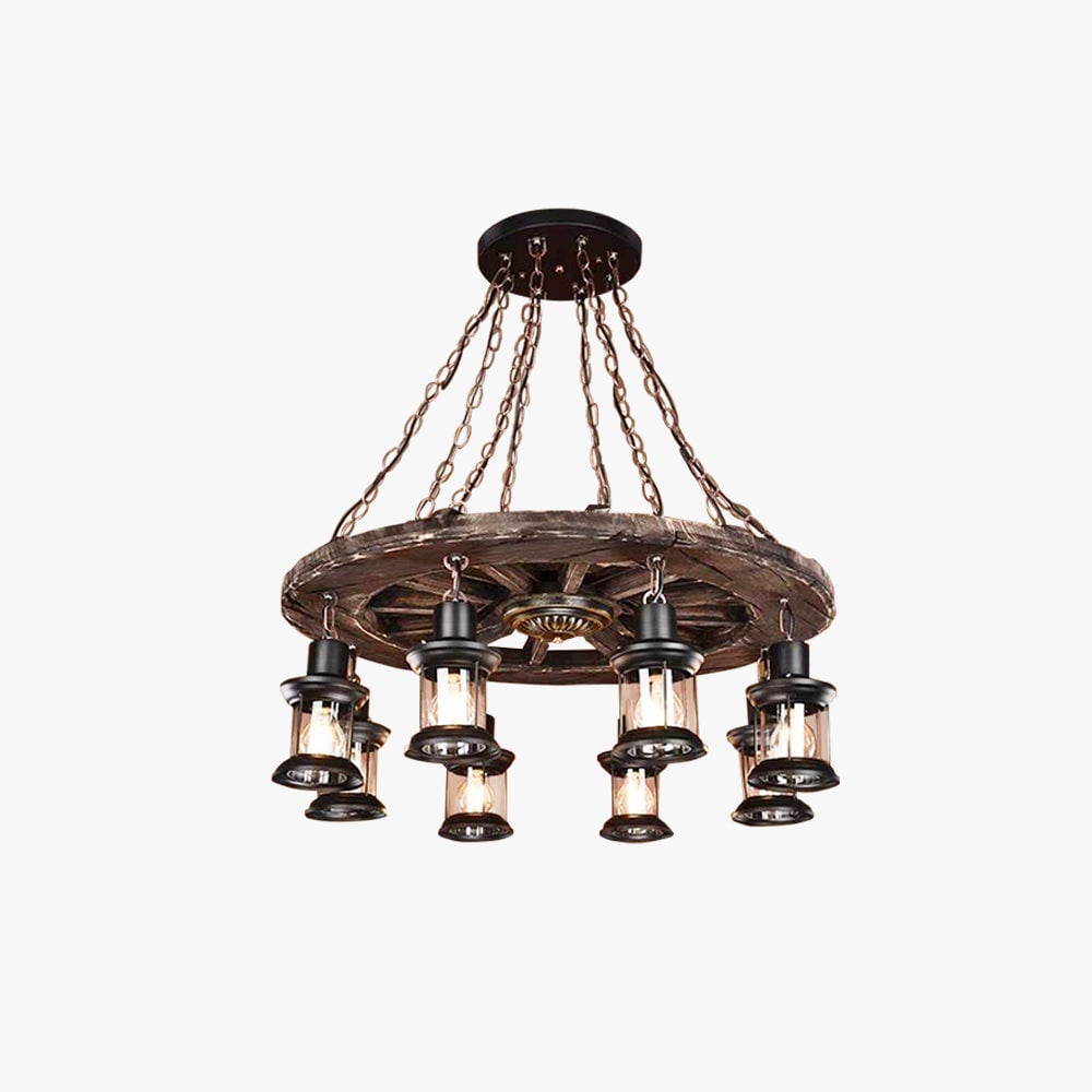 Austin Vintage Wood/Metal Pendant Light Dining Room - Lumpaz