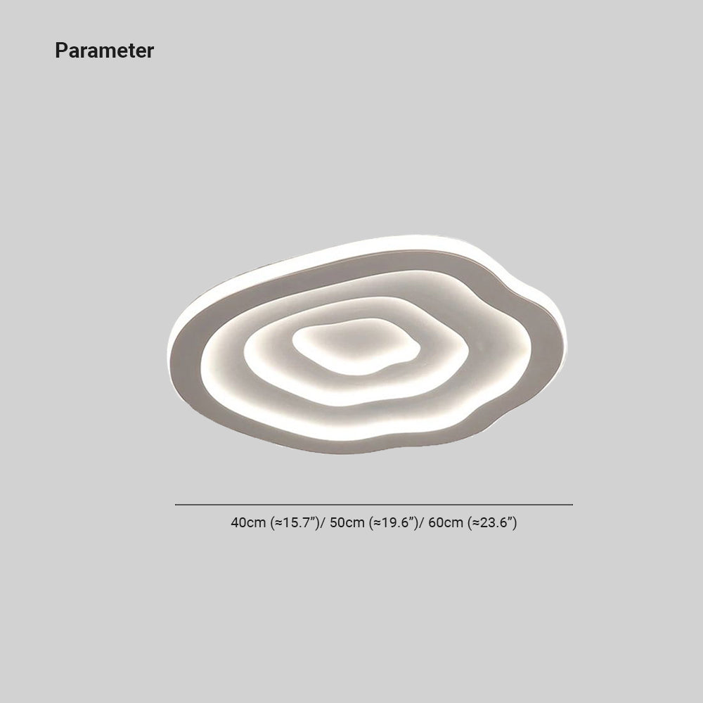 Quinn Ripple Designer Simple Flush Mount Ceiling Light, White - Lumpaz