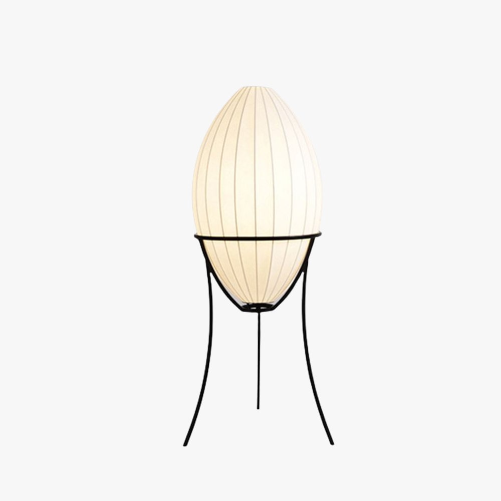 Renée Modern Egg Shaped Fabric & Metal Floor Lamp - Lumpaz