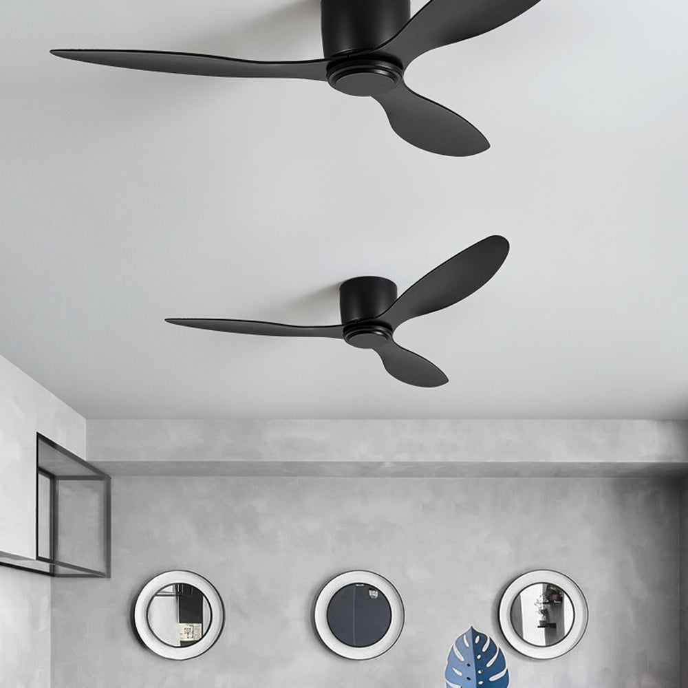 Walters Minimalist 3-Blade DC Ceiling Fan with Light, Black & White - Lumpaz