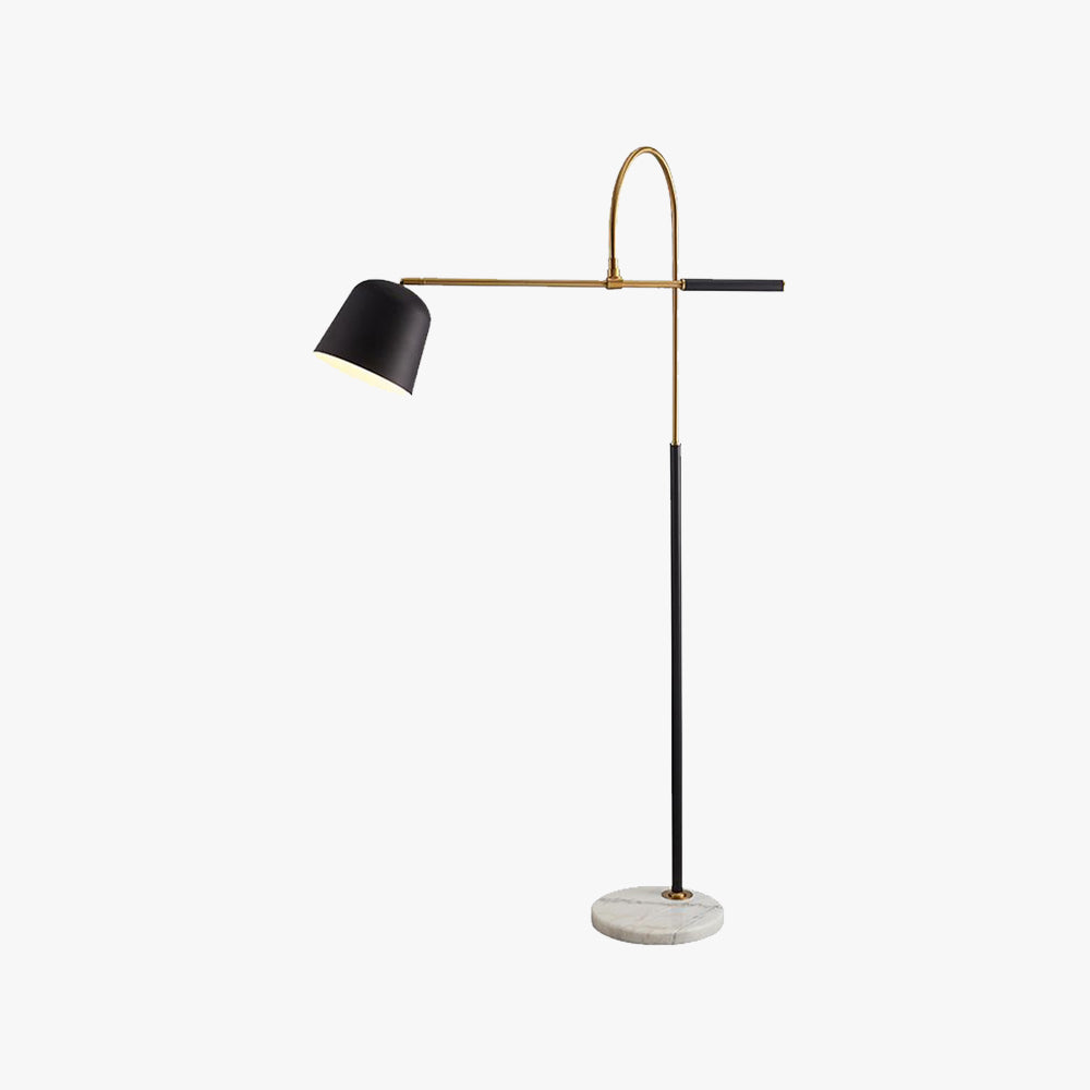 Salgado Modern Arc Bowl Metal Floor Lamp, Black/White - Lumpaz