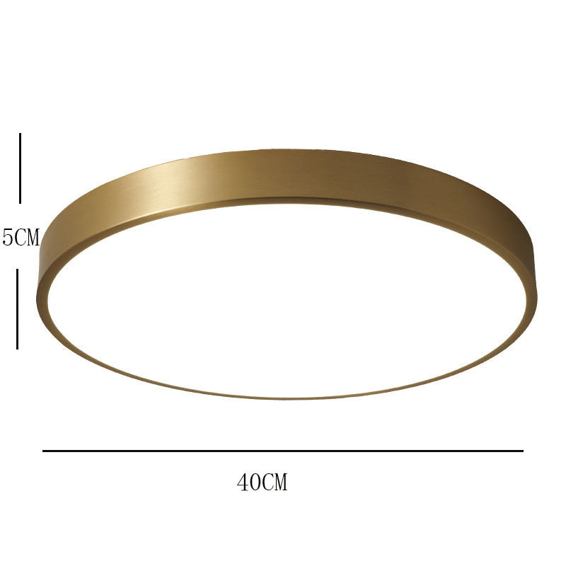 Quinn Nordic LED Gold Round Flush Mount Ceiling Light, Metal&Acrylic - Lumpaz