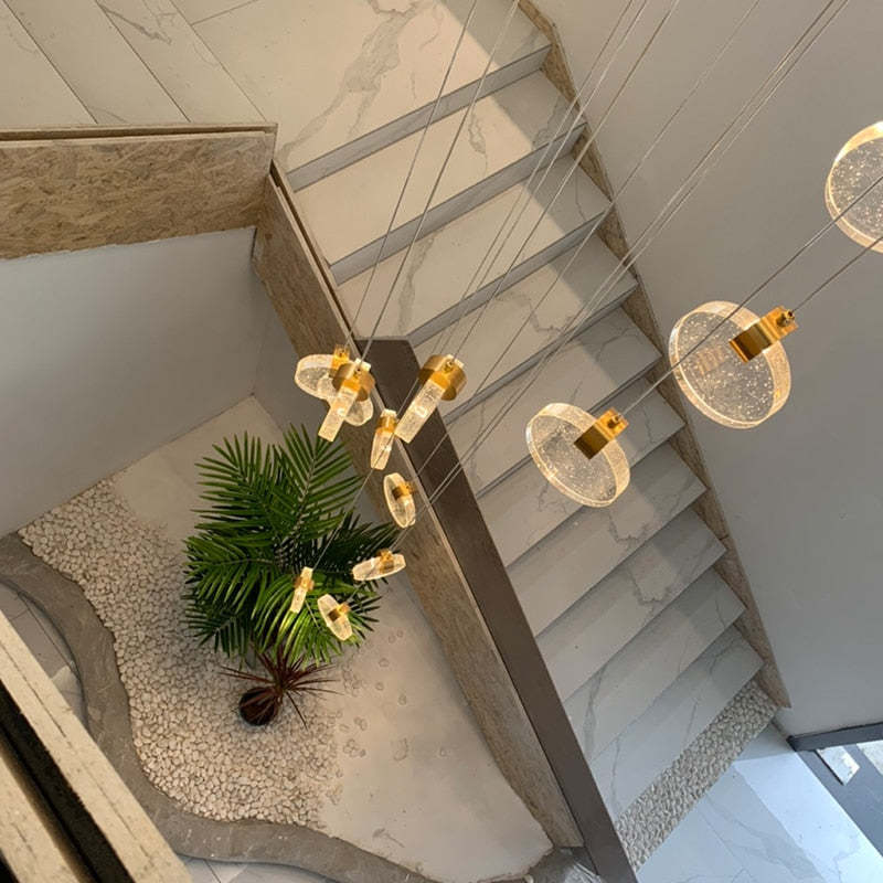 Kristy Minimalist Round  Metal/Crystal Chandelier, Gold - Lumpaz