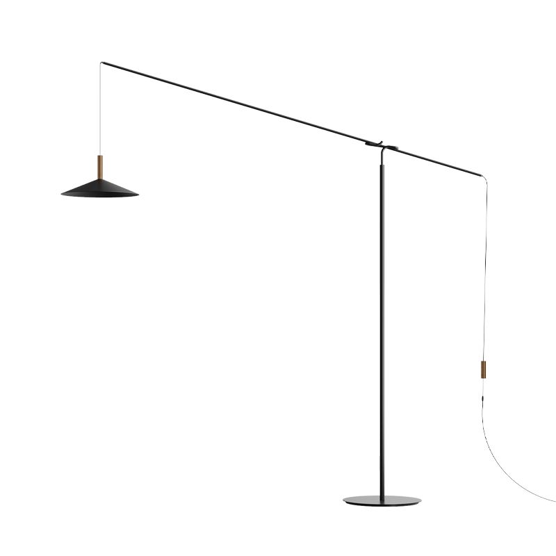 Carins Floor Lamp Italian Unique Modern, Metal Adjustable, Black, Living Room - Lumpaz