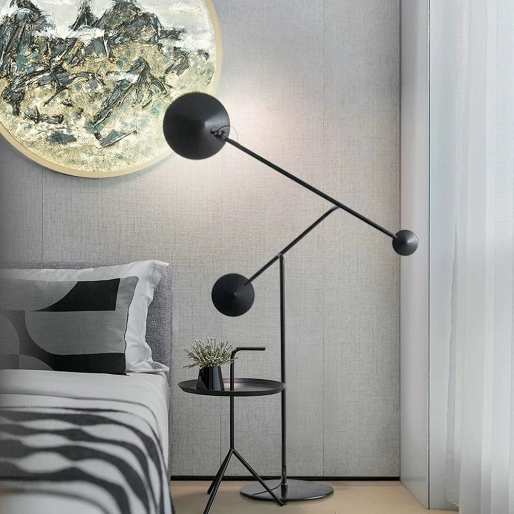Avi Post Modern Metal Floor Lamp, Black - Lumpaz