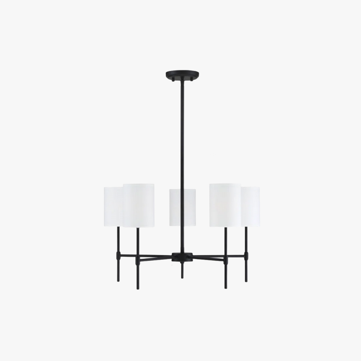 Silva Modern LED Chandelier Black/Gold Metal/Fabric Bedroom/Living Room - Lumpaz