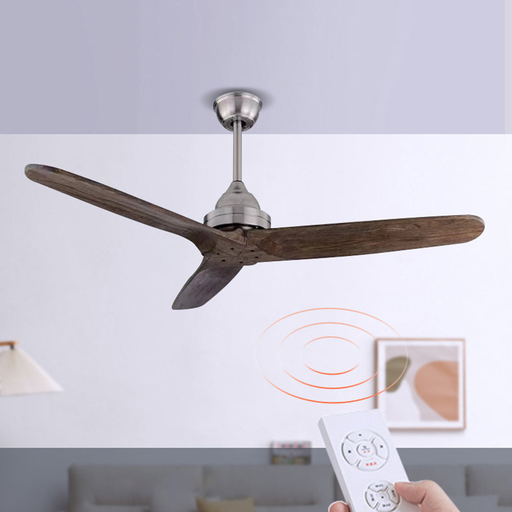 Walters 3-Blade Industrial Black DC Ceiling Fan, Metal & ABS, Summer, 52'' - Lumpaz