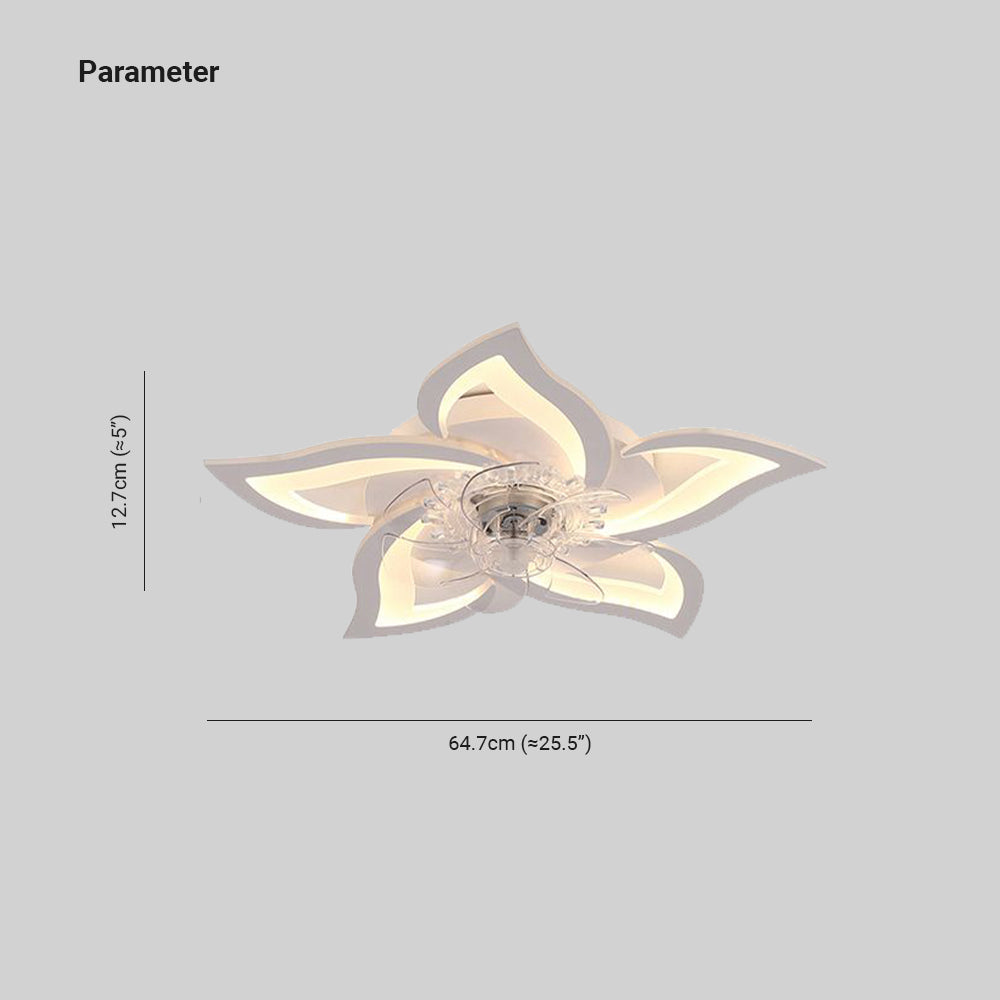 Hana Flower Ceiling Fan with Light, 2 Color, L 25.5" - Lumpaz