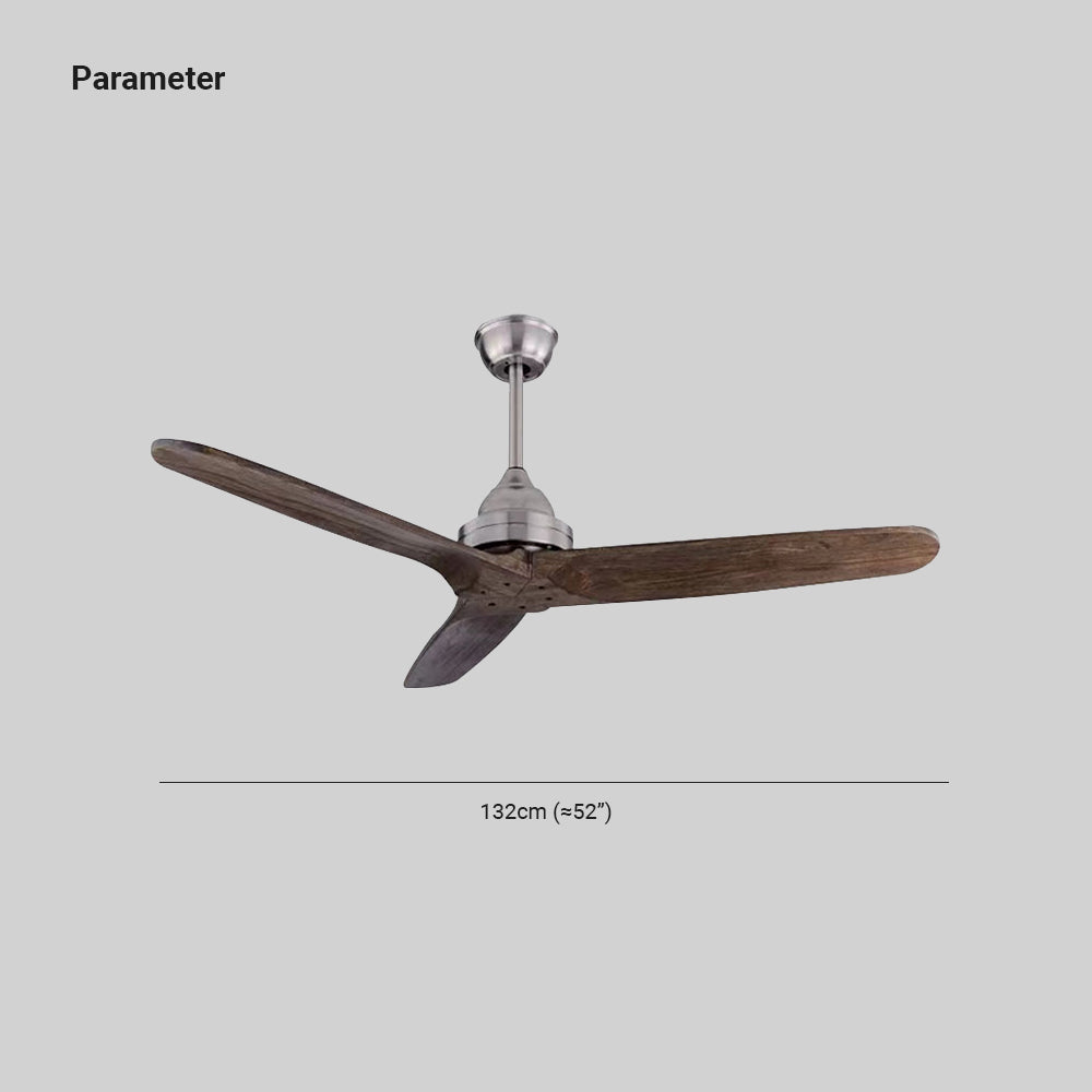 Walters 3-Blade Industrial Black DC Ceiling Fan, Metal & ABS, Summer, 52'' - Lumpaz