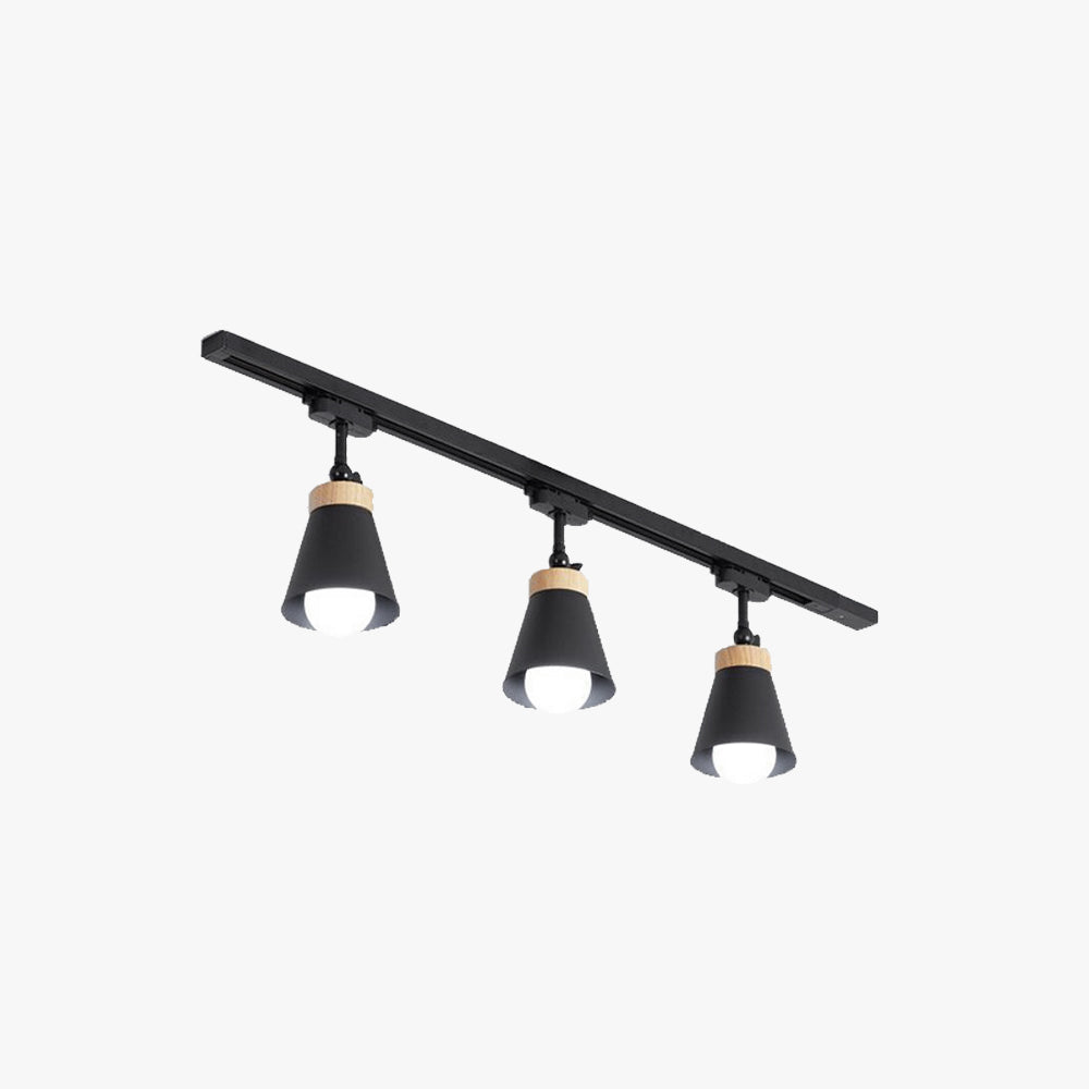 Haney Nordic Modern Cone Metal LED Ceiling Light Spotlight, Black/White - Lumpaz