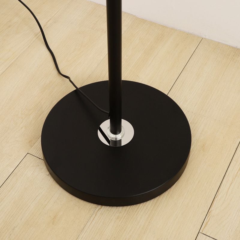 Eryn Floor Lamp Cylinder Modern, Metal/Fabric, Black/White/Gold, Bedroom - Lumpaz