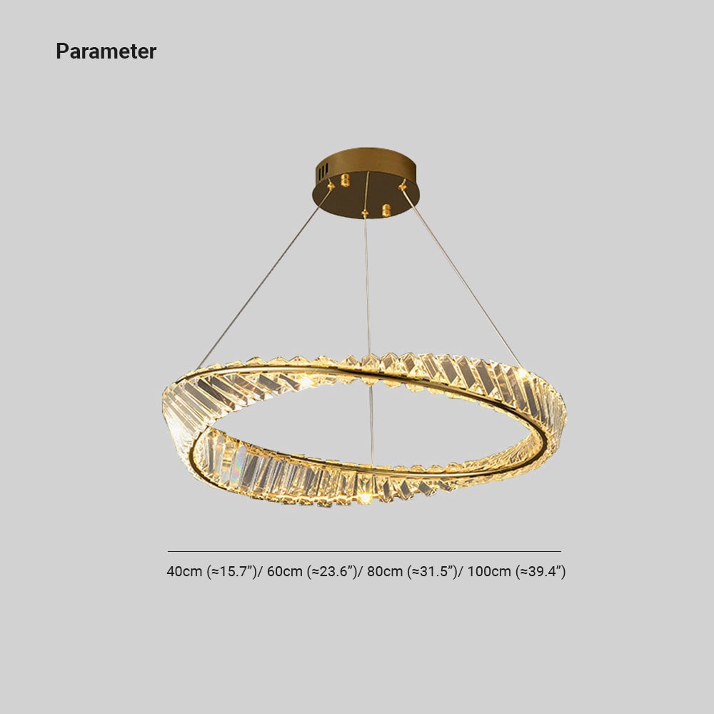 Kirsten Modern Luxury Round Metal/Glass Chandelier, Gold - Lumpaz