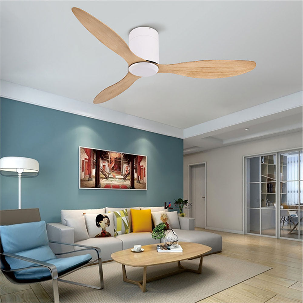 Walters Minimalist 3-Blade DC Ceiling Fan, White & Black, 51'' - Lumpaz
