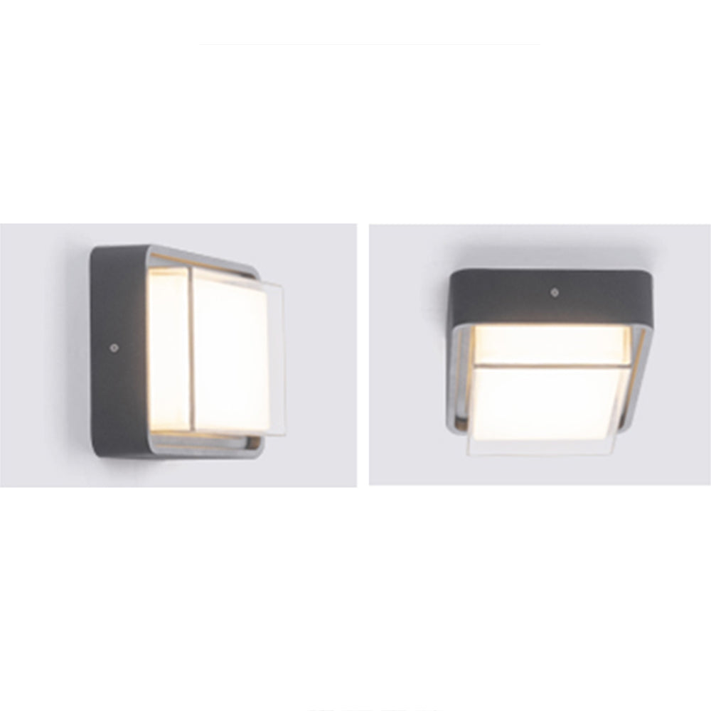Orr Modern Flush Mount Ceiling Light, Metal/Acrylic, Square/Round, Black/Brown - Lumpaz