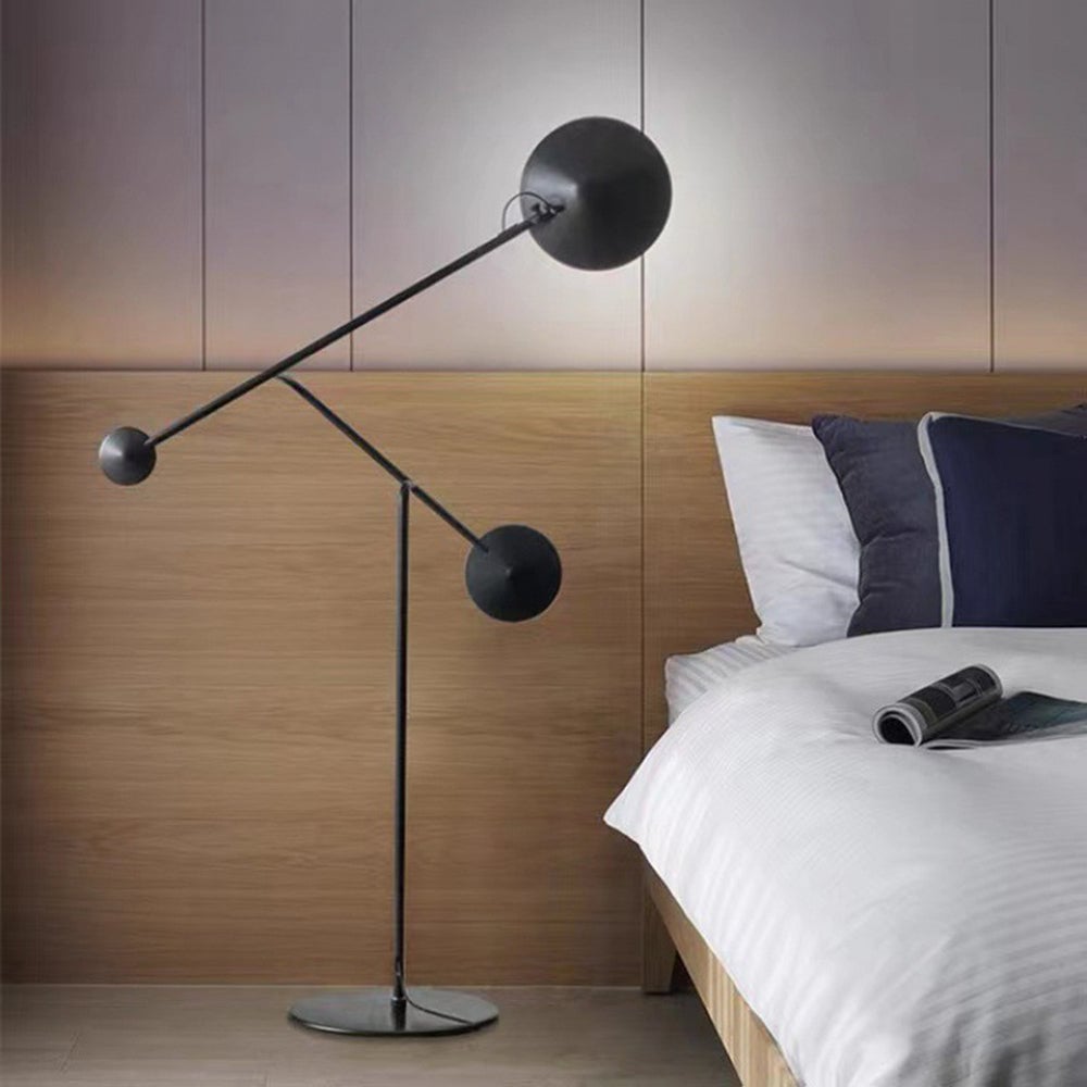 Avi Post Modern Metal Floor Lamp, Black - Lumpaz