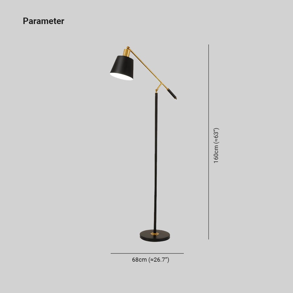 Salgado Modern Balance Arm Black Floor Lamp, Black - Lumpaz