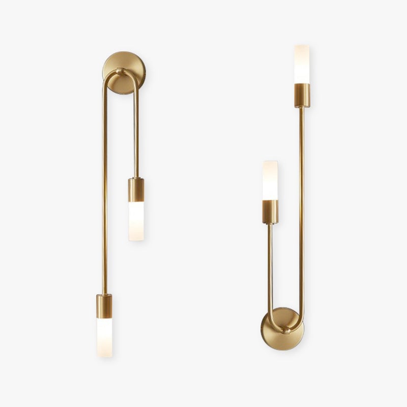 Meza Modern Stick Wall Sconce Gold Metal for Bedeside - Lumpaz