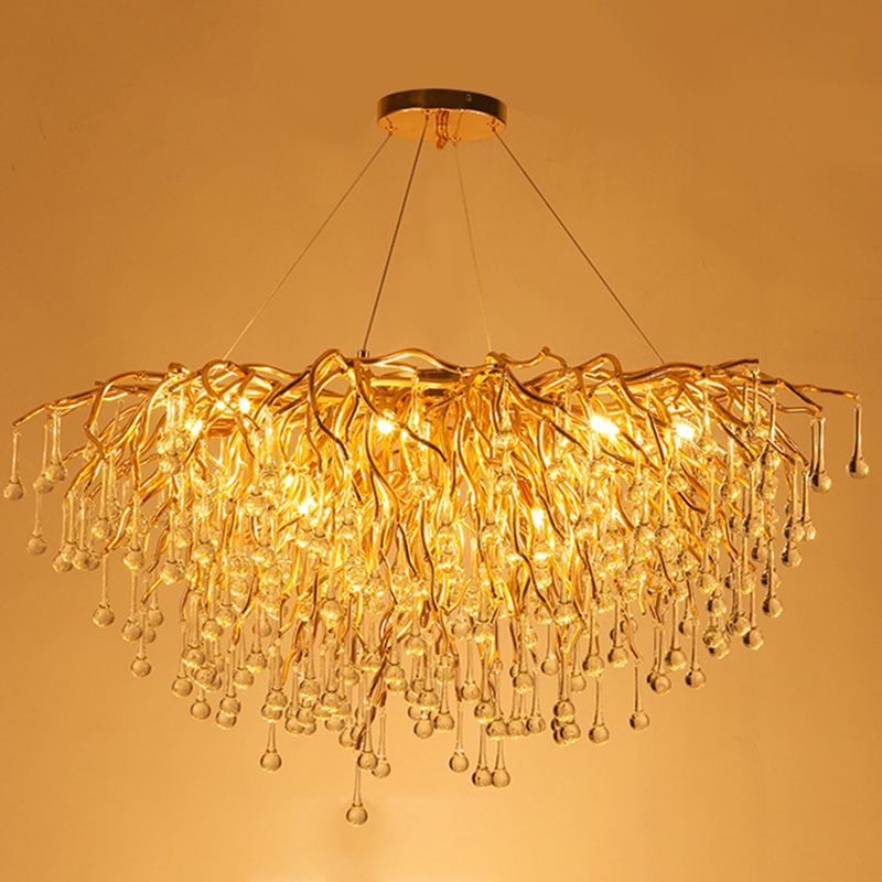Colon Pendant Light Tassel Luxury, Metal/Crystal, Gold, Bedroom - Lumpaz