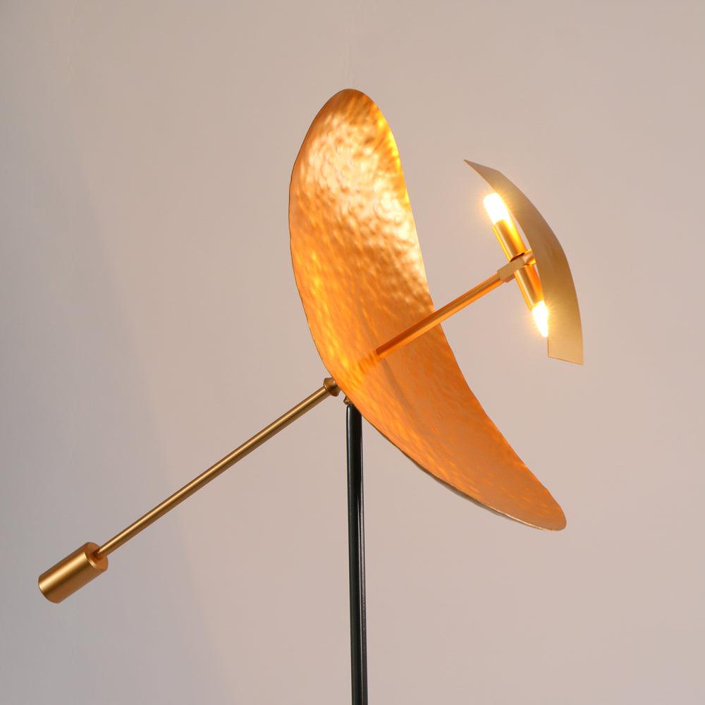Salgado Floor Lamp Tripod Reflection Postmodern, Metal, Gold, Living Room - Lumpaz
