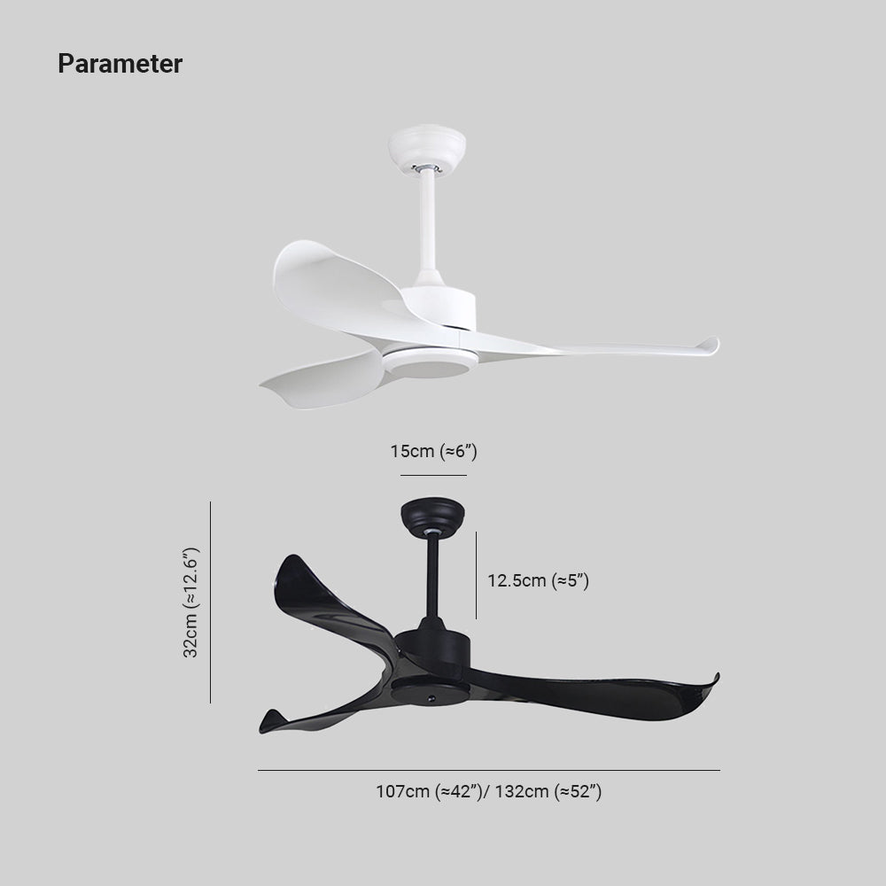 Haydn 3-Blade Modern DC Ceiling Fan, Black & White, 42''/52'' - Lumpaz
