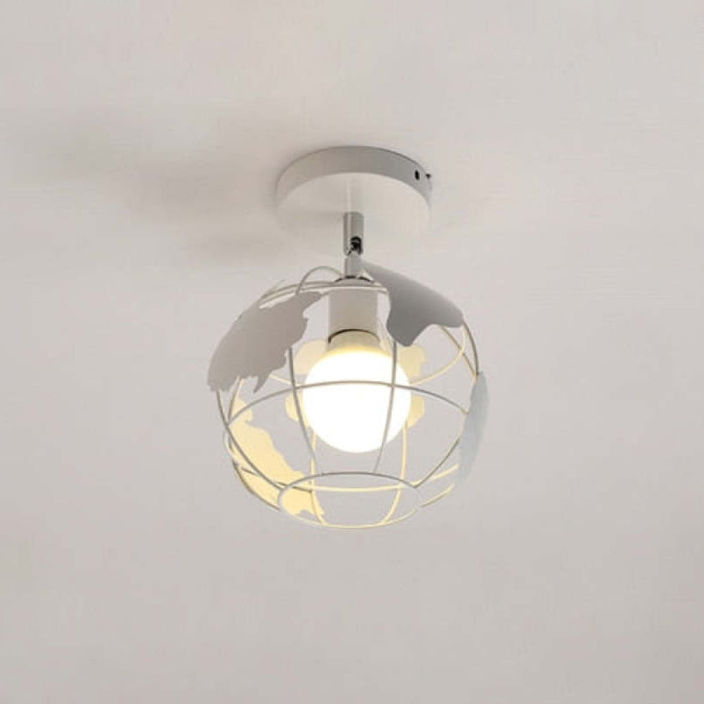 Herbert Modern Nordic Metal LED Flush Mount Ceiling Light, Black/White - Lumpaz