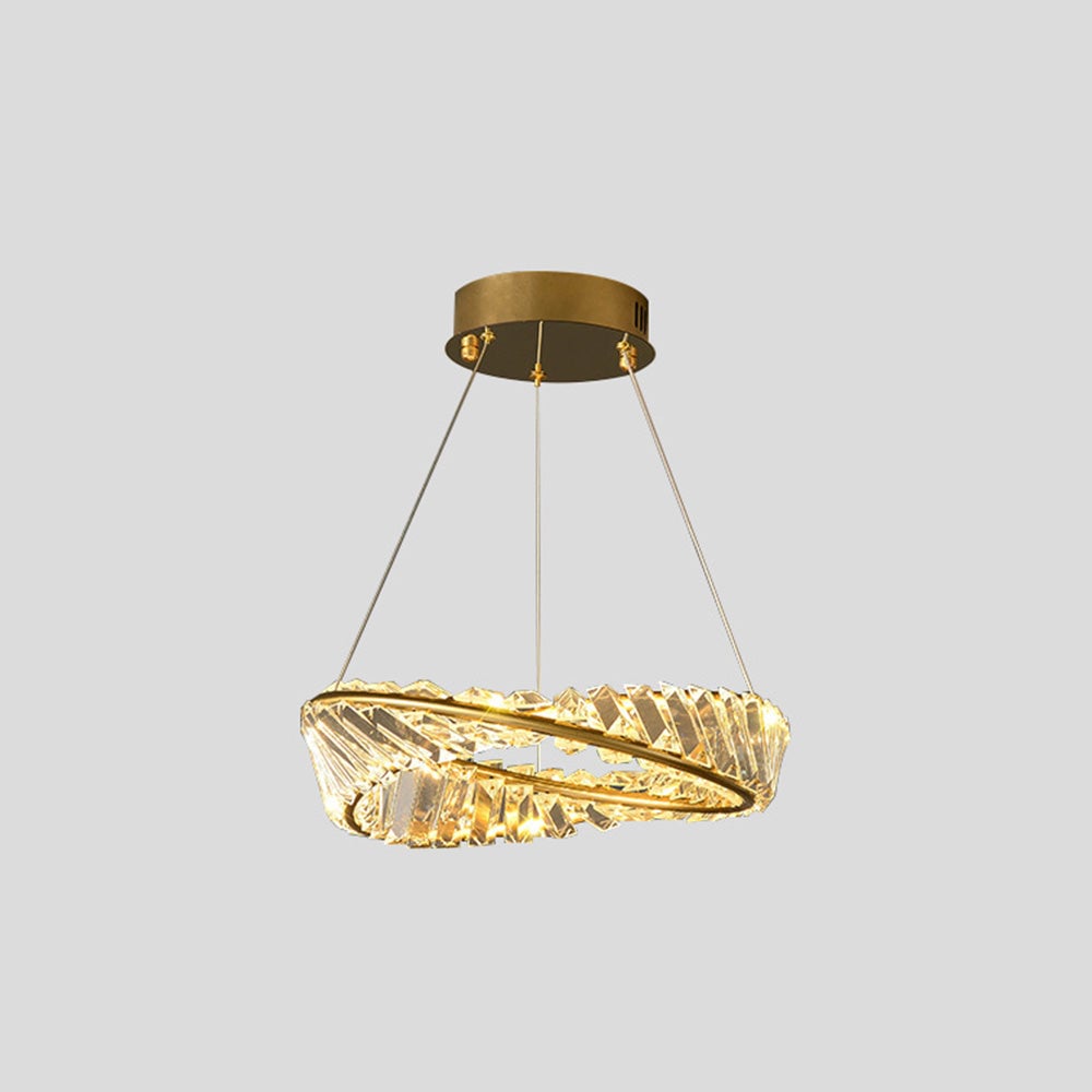Kirsten Modern Luxury Round Metal/Glass Chandelier, Gold - Lumpaz
