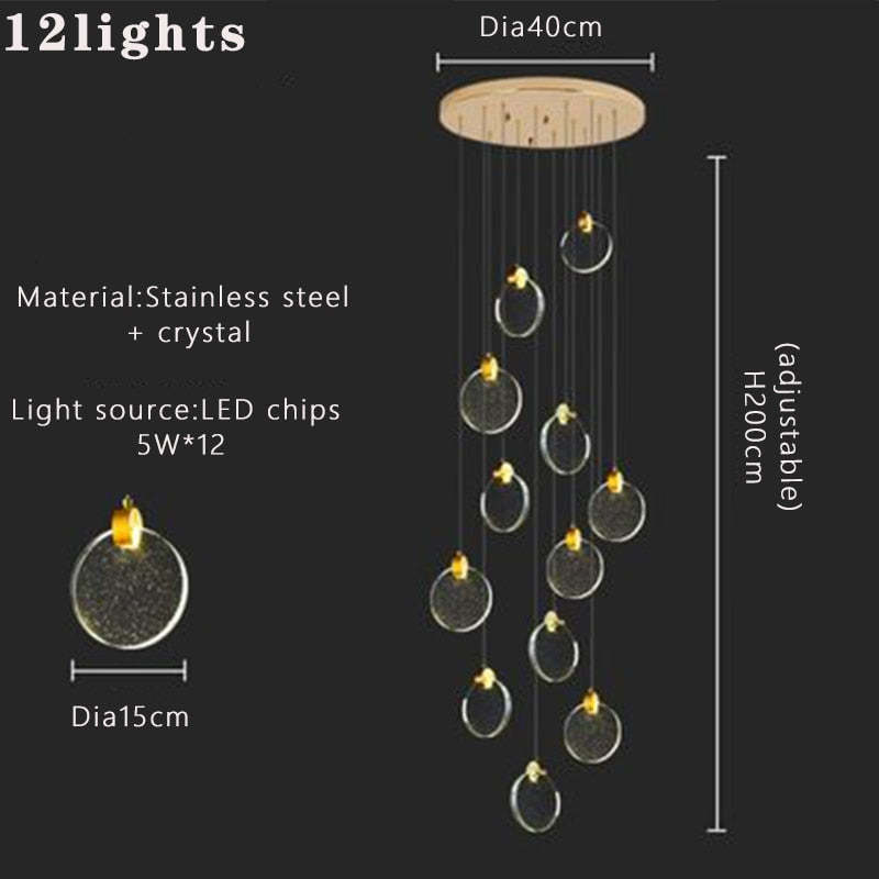 Kristy Minimalist Round  Metal/Crystal Chandelier, Gold - Lumpaz