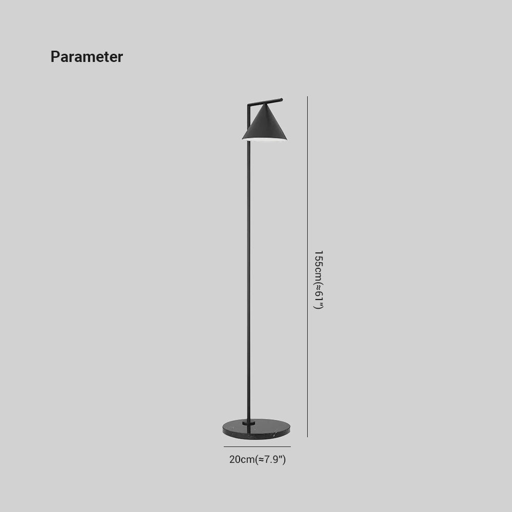 Carins Modern Geometric Marble Base Floor Lamp, Black/Gold - Lumpaz