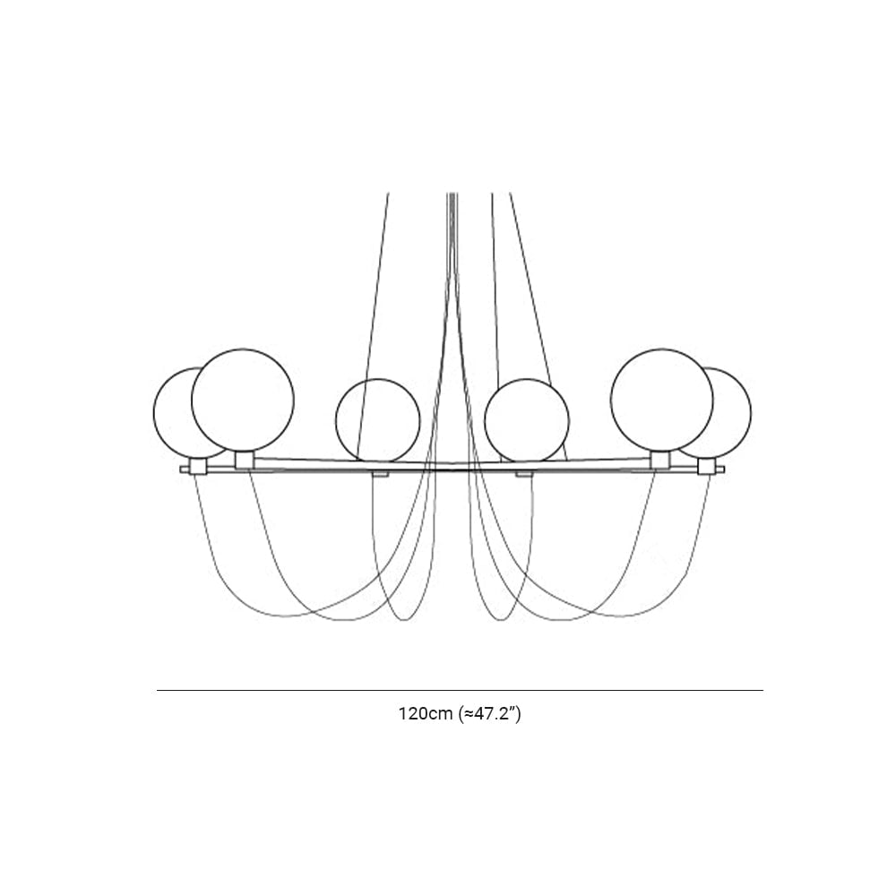 Valentina Nordic Modern Glass Ball Chandelier, Smoke Gray/Blue - Lumpaz