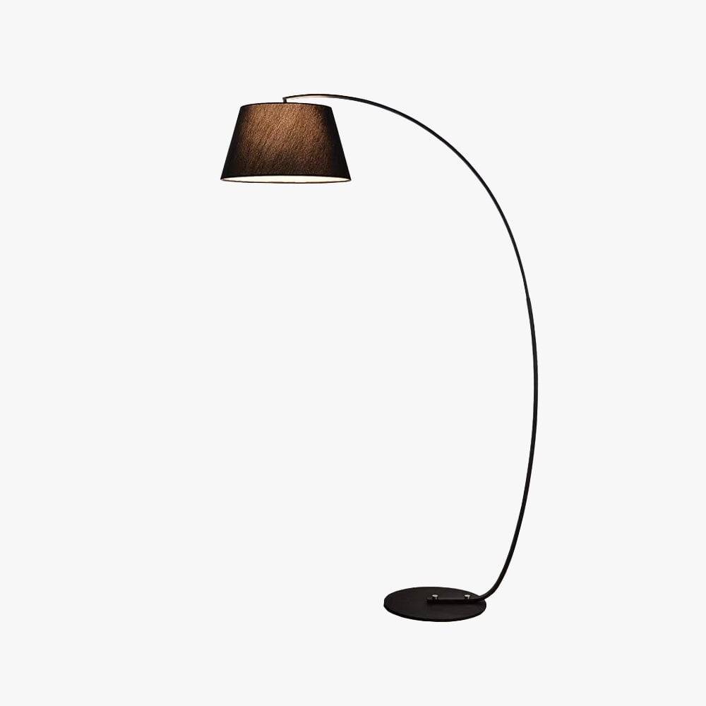 Salgado Modern Arc Fabric/Metal Floor Lamp, Bedroom/Living Room - Lumpaz