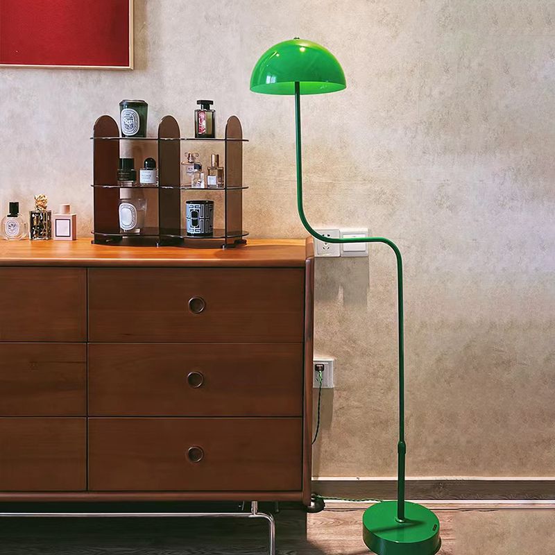 Salgado Floor Lamp Mushroom Middle Ancient, Arc Metal, Green, Dining Room - Lumpaz