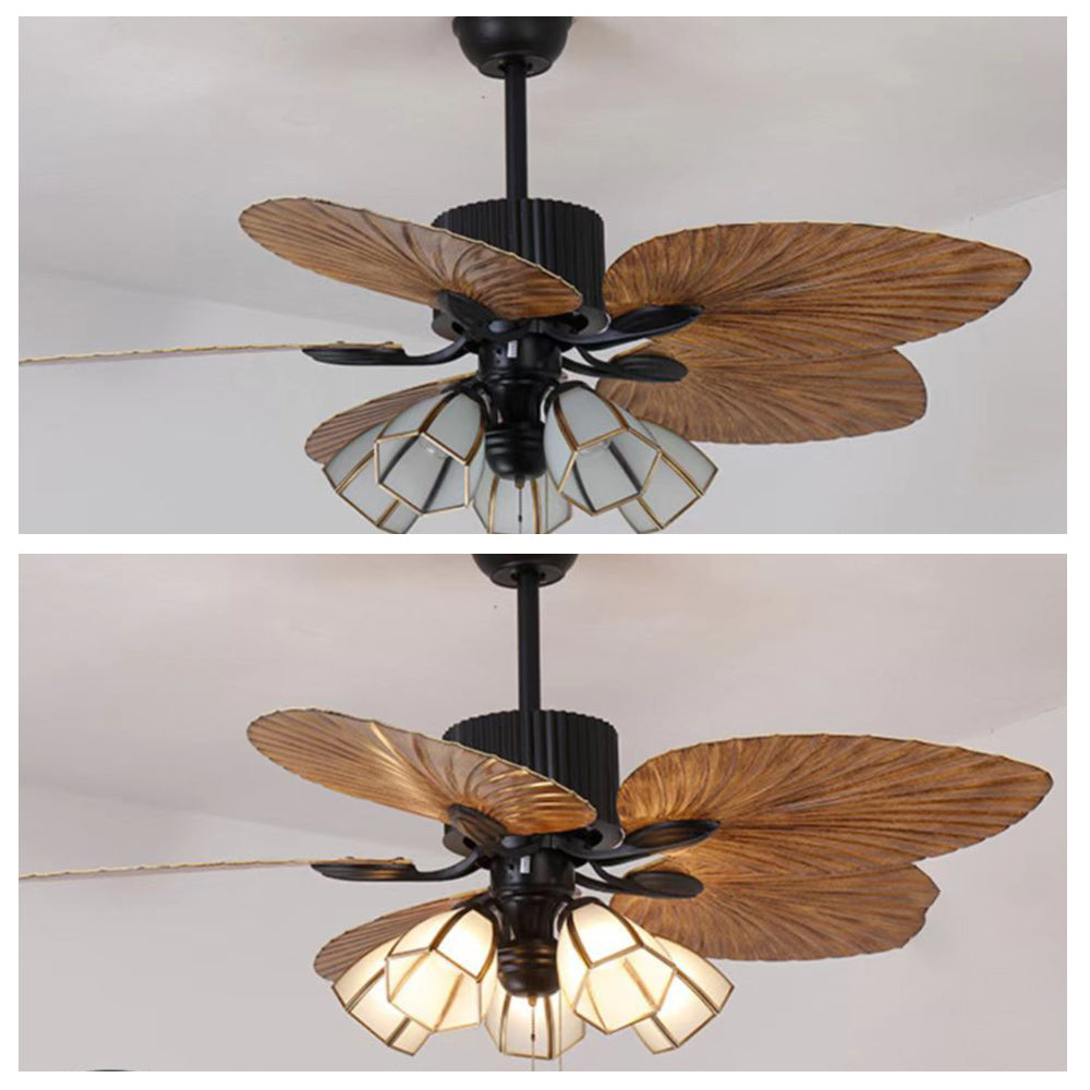 Bella 5-Blade Rustic DC Ceiling Fan with Light, Summer, 52'' - Lumpaz