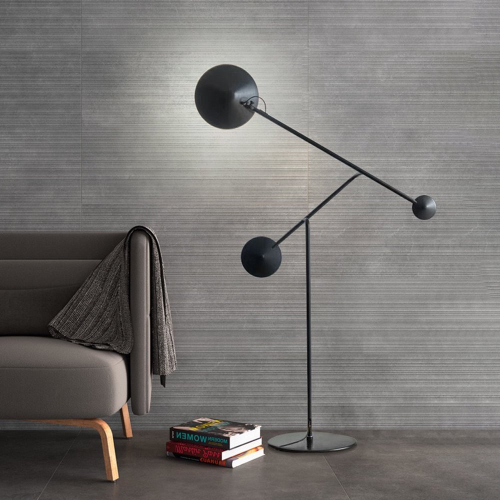 Avi Post Modern Metal Floor Lamp, Black - Lumpaz