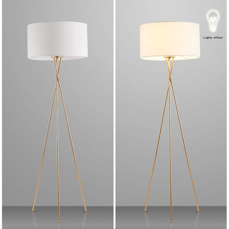 Baines Modern Tripod Floor & Table Lamp, Fabric - Lumpaz