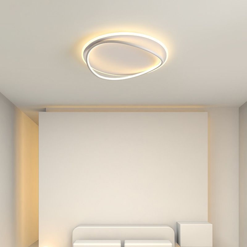 Quinn Flush Mount Ceiling Light Ring Modern, Black/White, Dining Room - Lumpaz