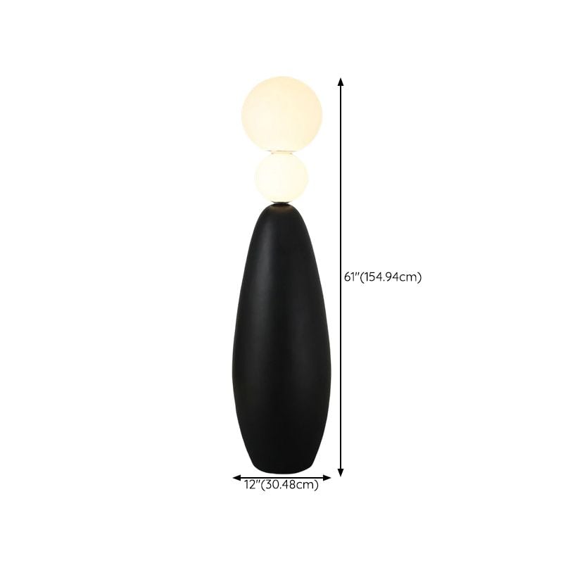 Valentina Modern Ball-shaped Resin Glass Floor Lamp,Black /White - Lumpaz