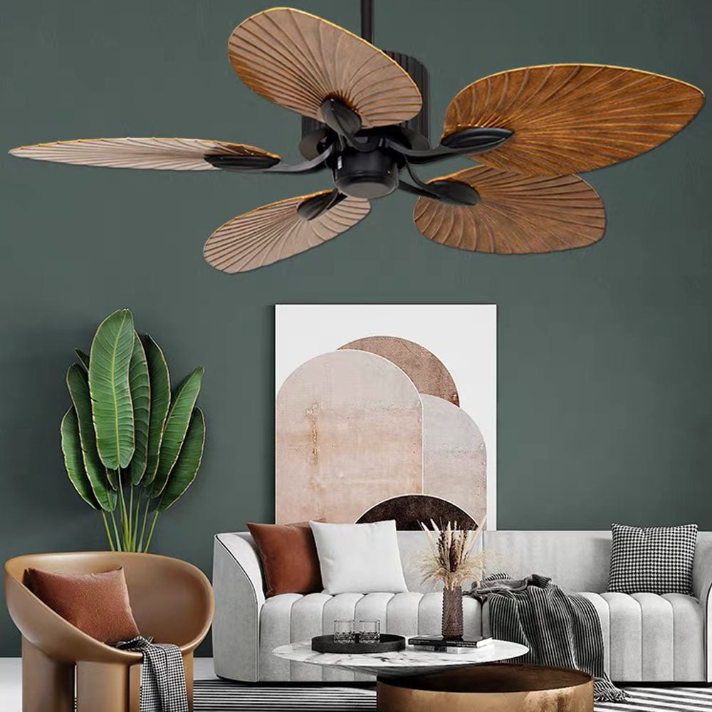 Bella Retro Vintage 5-Blade Ceiling Fan, Coffee - Lumpaz
