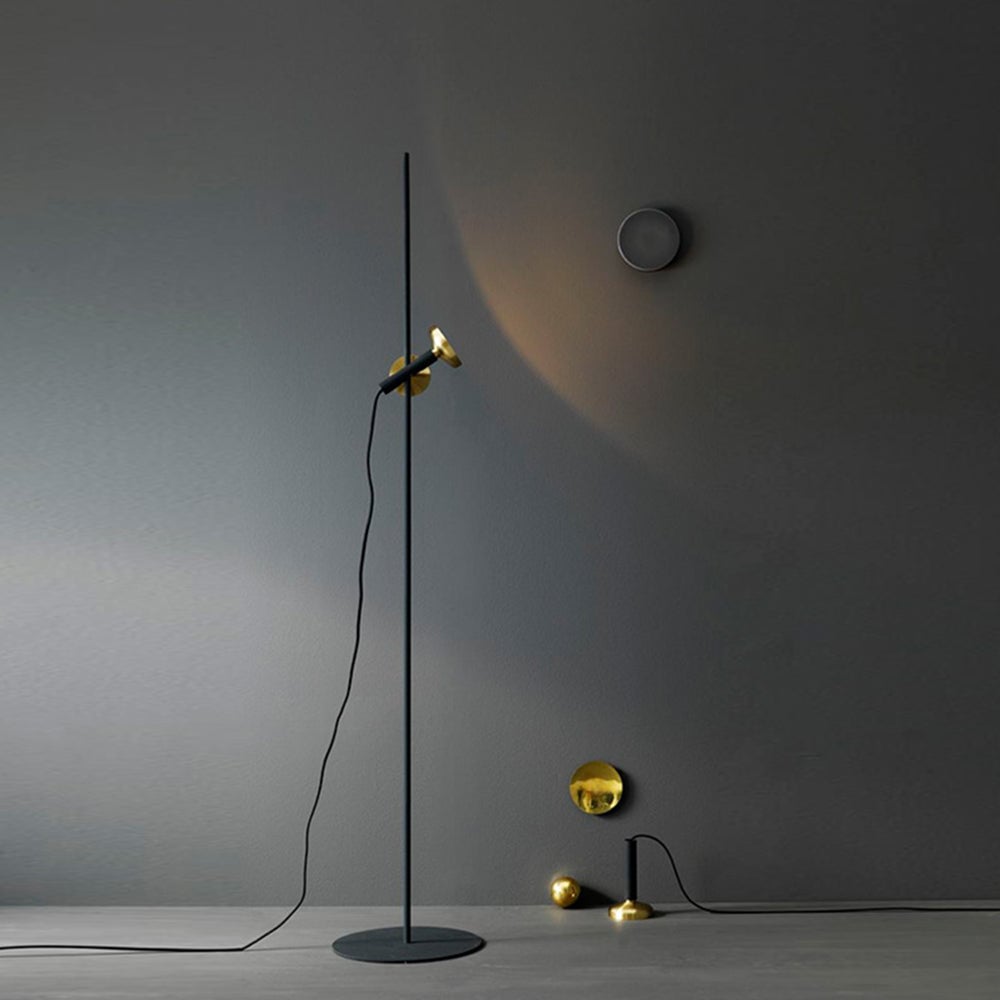 Salgado Modern Minimalist Metal Projector Floor Lamp, Black - Lumpaz
