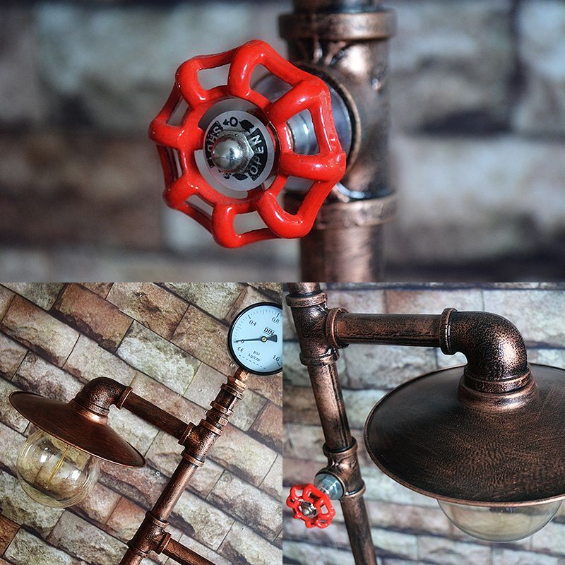 Alessio Retro Multi Head Antique Piped Metal Floor Lamp, Bronze - Lumpaz