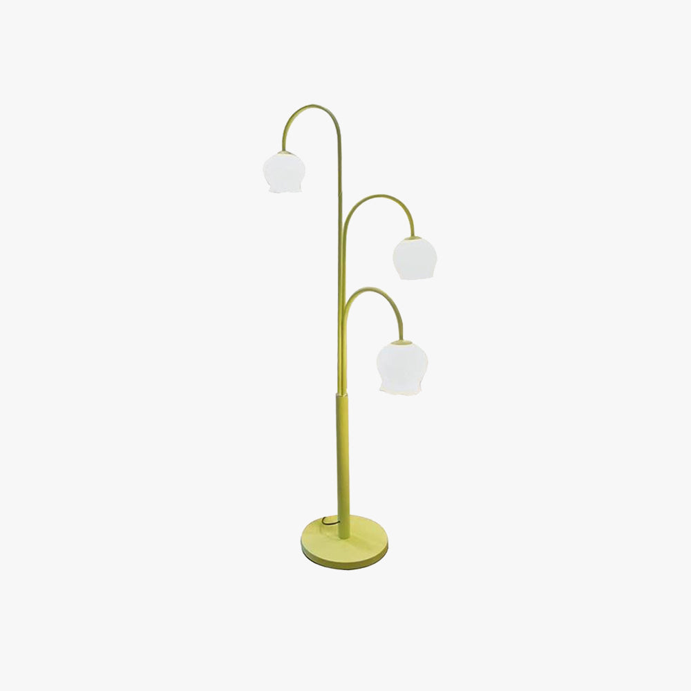 Lily Art Deco Dome Metal Glass Floor Lamp - Lumpaz