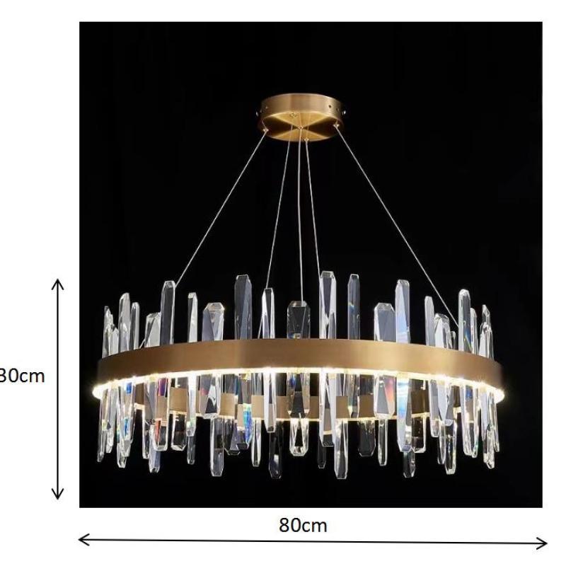Marylin Modern Crystal Ring Chandelier, Stainless Steel & Crystal - Lumpaz