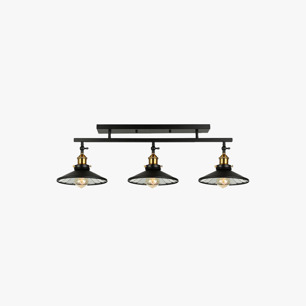 Cooley Retro Metal LED Flush Mount Ceiling Light, Black - Lumpaz
