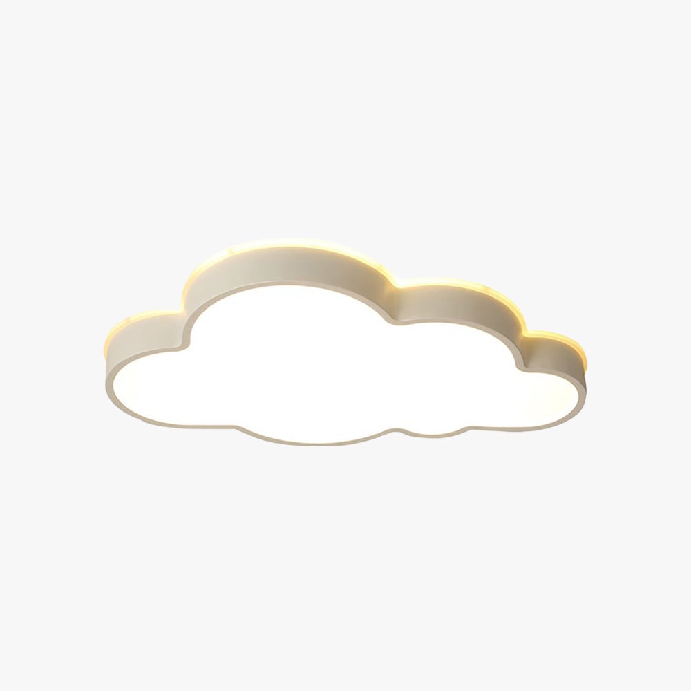 Minori Modern Flush Mount Cloud Ceiling Light, White, Metal - Lumpaz
