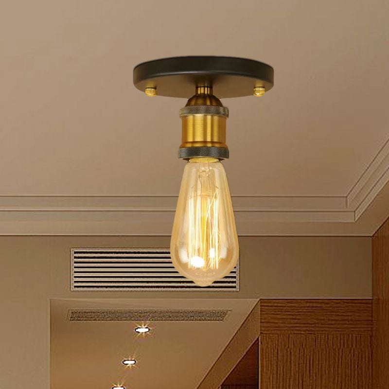 Alessio Retro Vintage Bulb Semi-Flush Mount Ceiling Light - Lumpaz